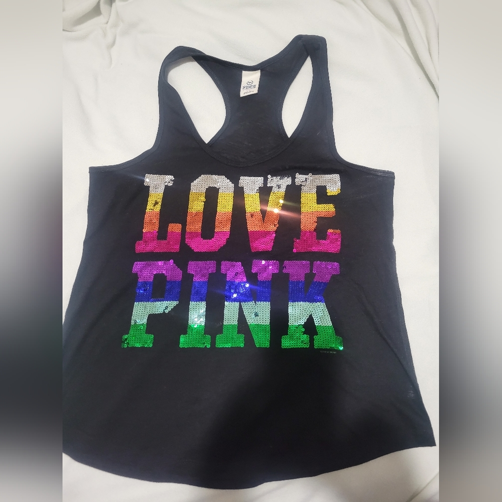 PINK sequins tank